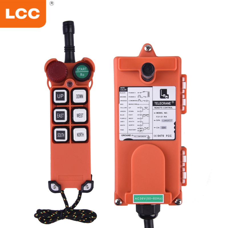 F21-E1 LCC 24V 6 Chiave Crane RF ON OFF Industrial Remote Control Switch
