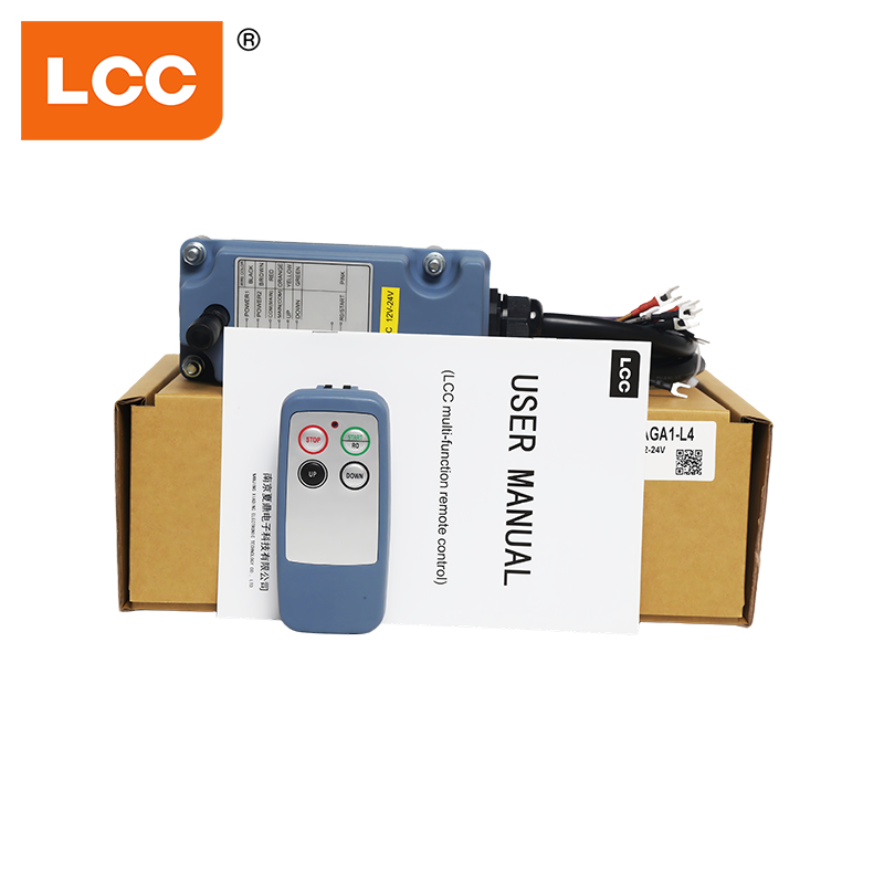 12V 24V LCC SAGA1-L4 Sistema di controllo remoto a velocità singola a 4 pulsanti Argano a torre Radio Gru Telecomando